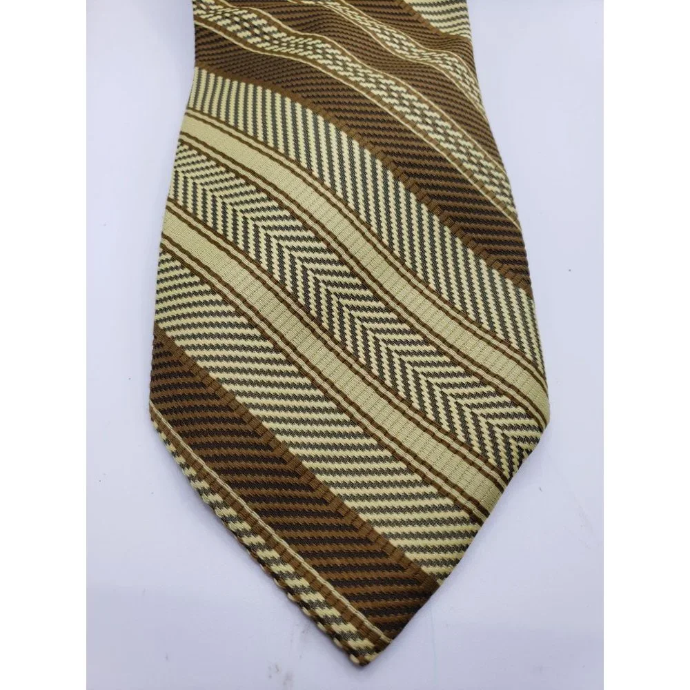 Vintage Sears‎ The Men's Store Green Striped Wide Tie Polyester